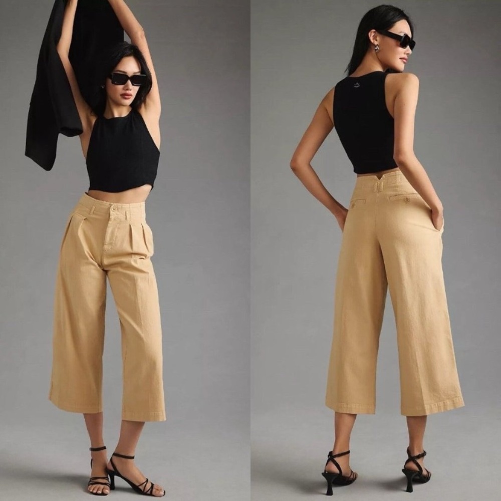maeve by anthropology remi wide leg crop chino pants